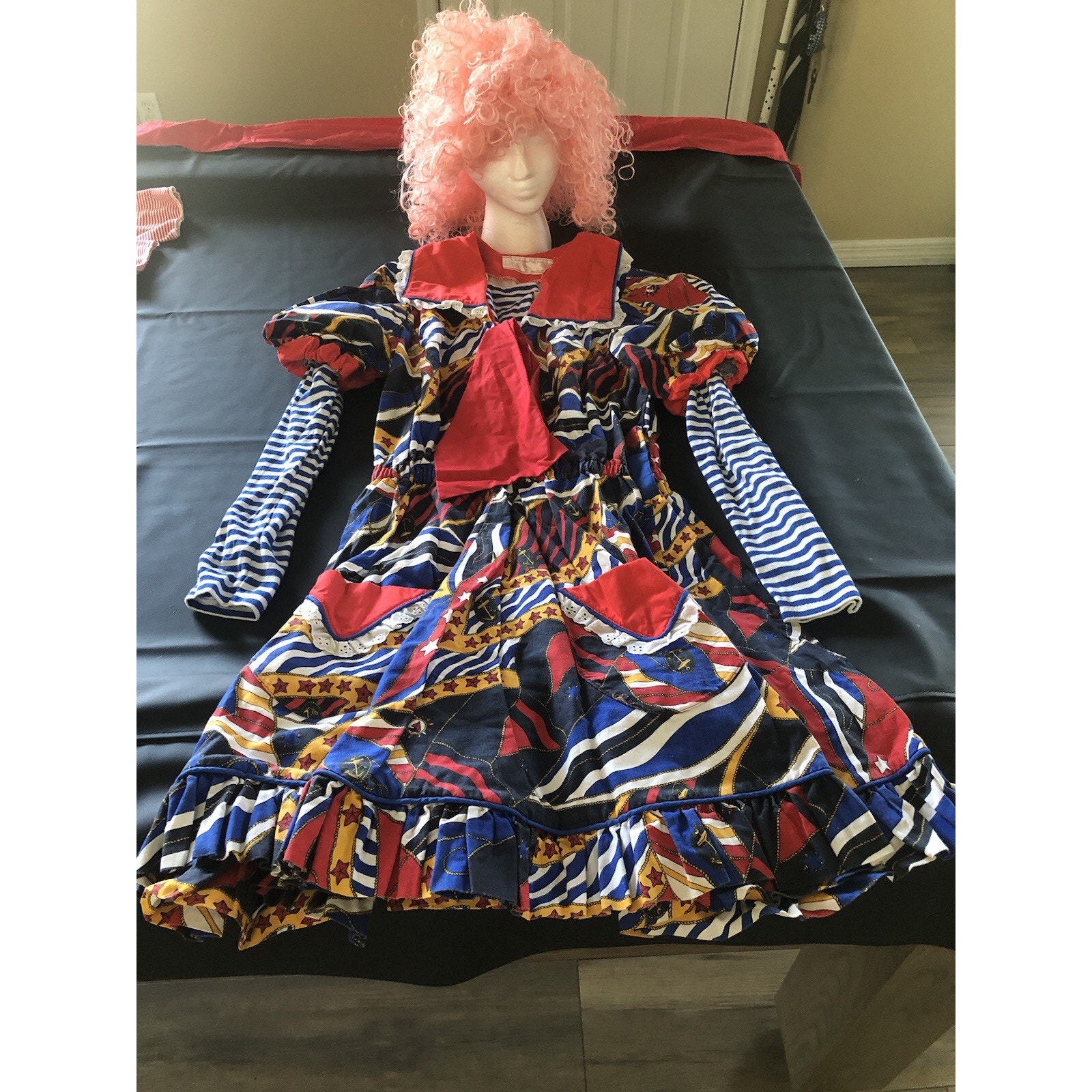 Assortment Of Vintage Clown Costumes And Accessories All For One Price